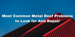 Most Common Metal Roof Problems to Look for And Repair