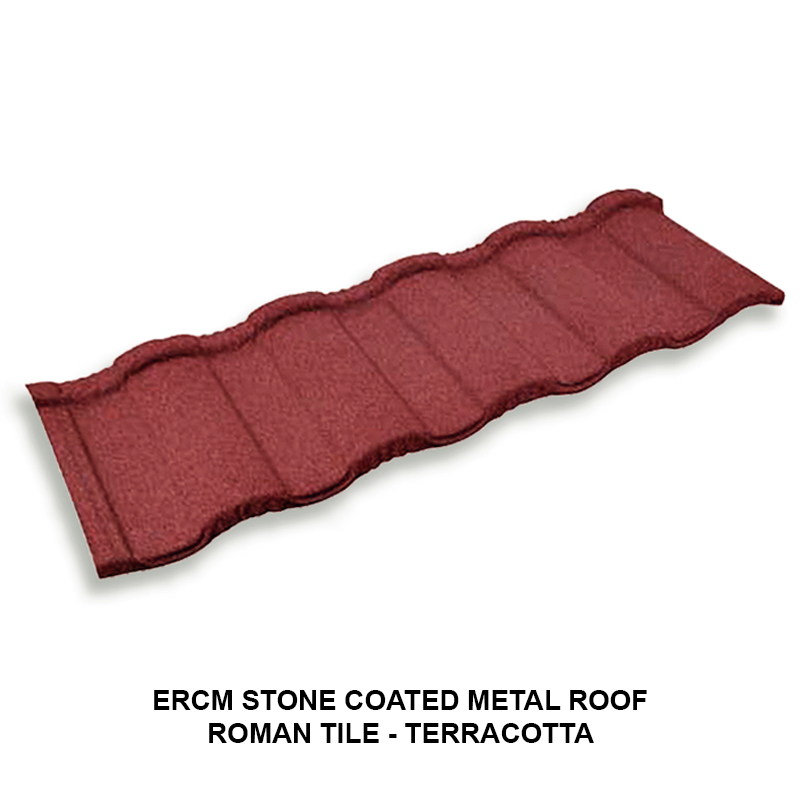 Stone Coated Metal Roof Roman Tile Terracotta 1.30Mx.42M OneStop