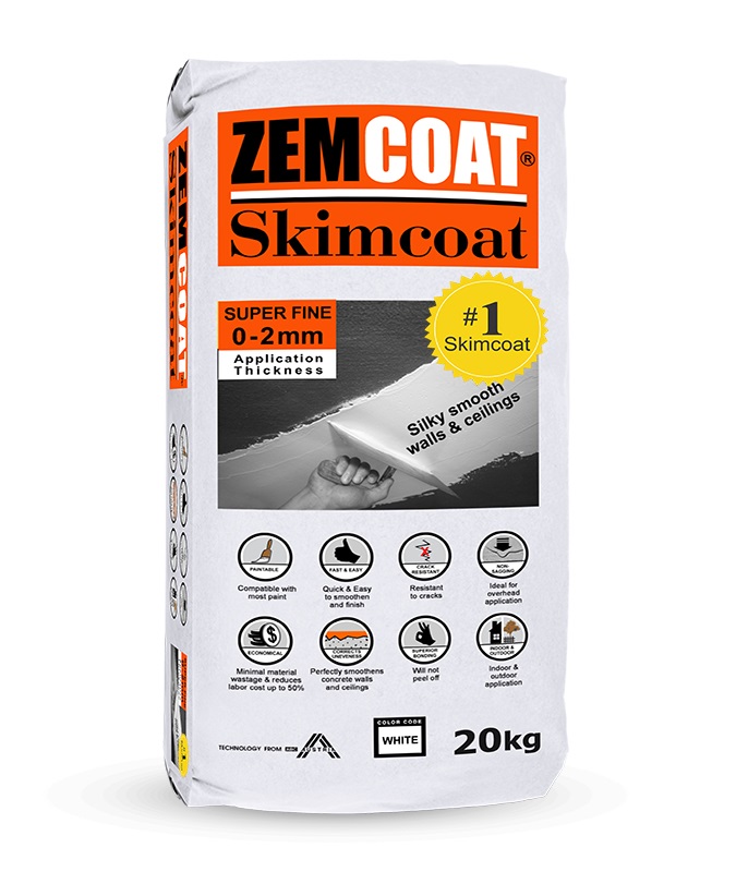 ABC ZEMCOAT SKIMCOAT SUPER FINE WHITE 20 KG OneStop Shop Home